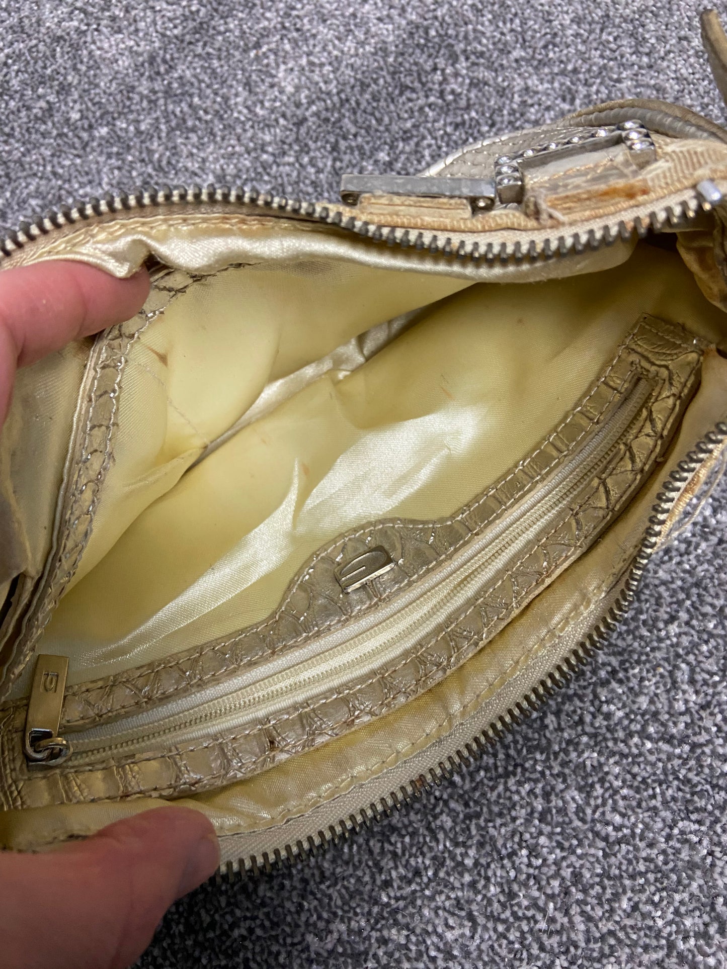 Vintage 00s Rhinestone Shoulder Bag - Funky Cat