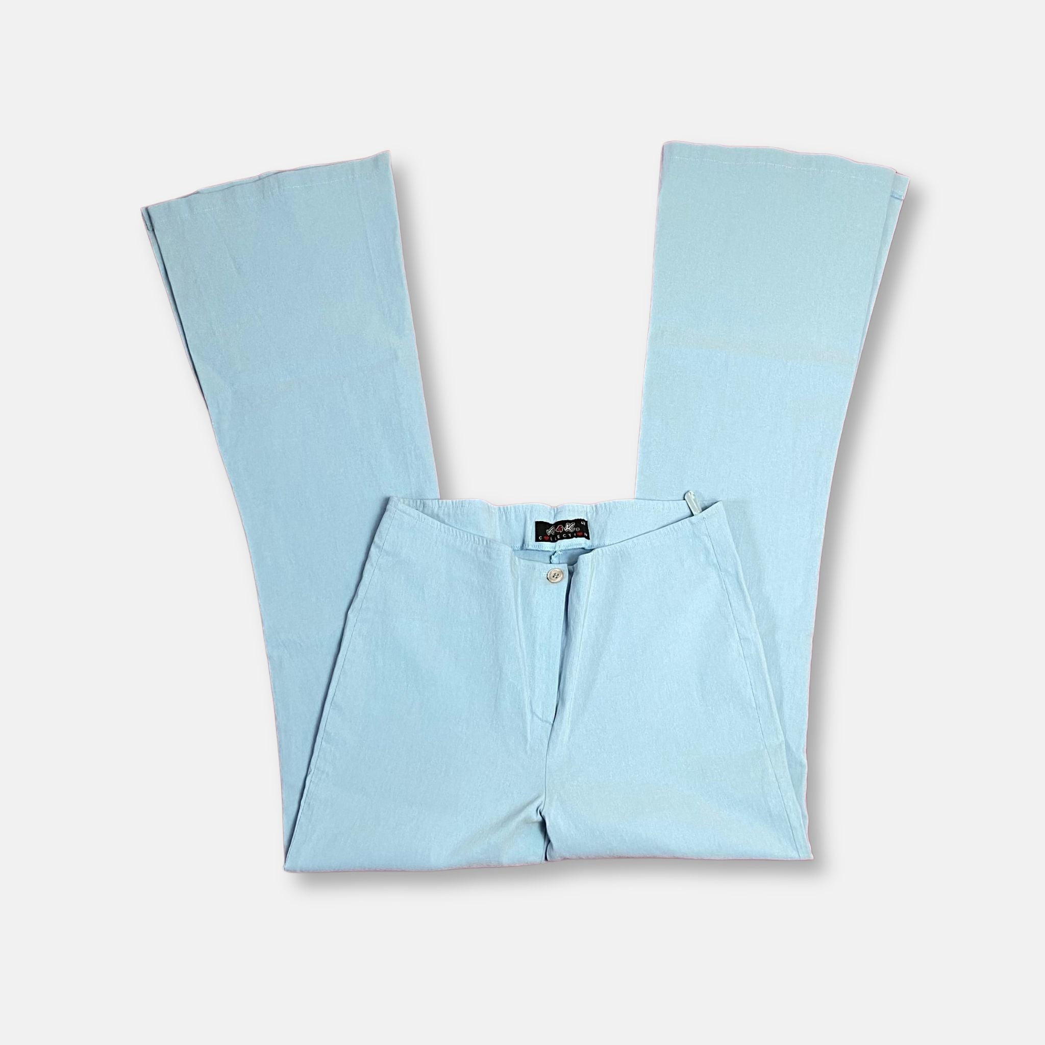 00s Baby Blue Low Rise Bootcut Trousers - Size S - Funky Cat