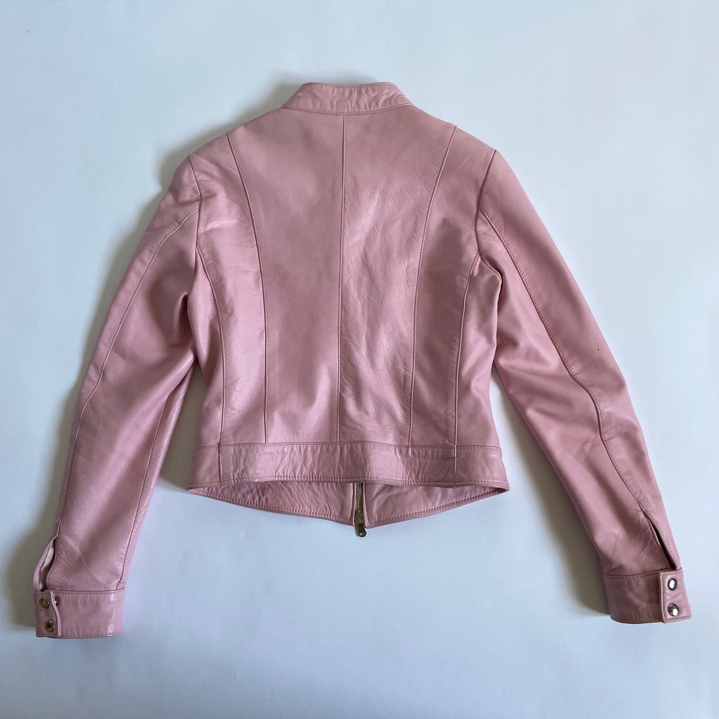 90s Pink Leather Jacket - Size XS