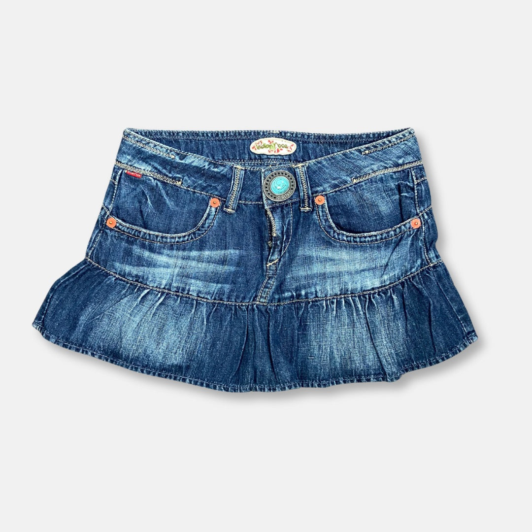 00s Denim Mini Skirt - Size M - Funky Cat