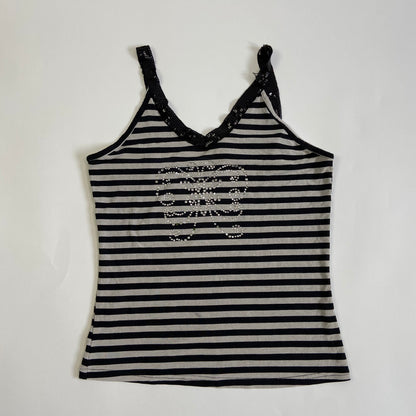 00s Rhinestone Striped Cami - Size S