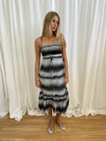 Vintage 00s Striped Ruffle Hem Dress - Size S