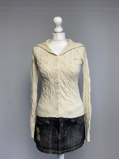 Wool Knit Cardigan - Size S - Funky Cat