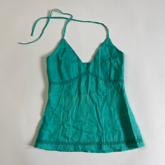 00s Turquoise Halterneck Top - Size S