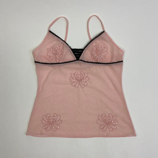 Pink Beaded Cami Top - Size S