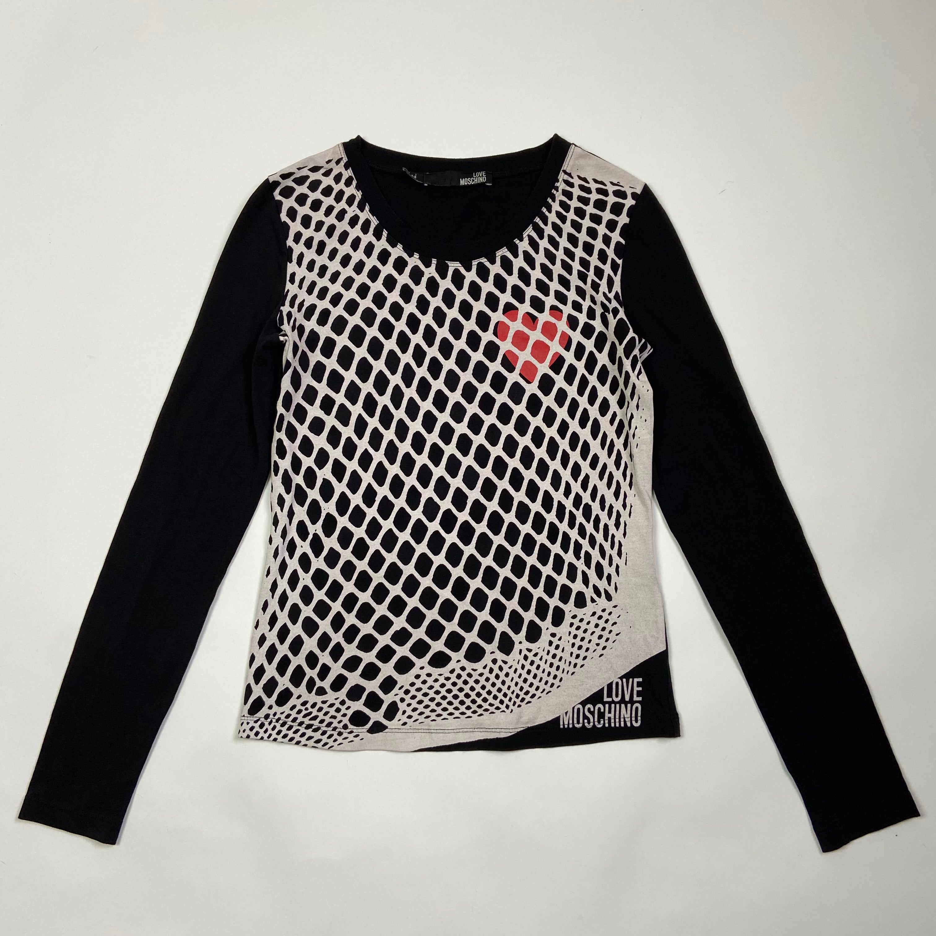 Love Moschino Graphic Long Sleeve Top - Size S/M - Funky Cat