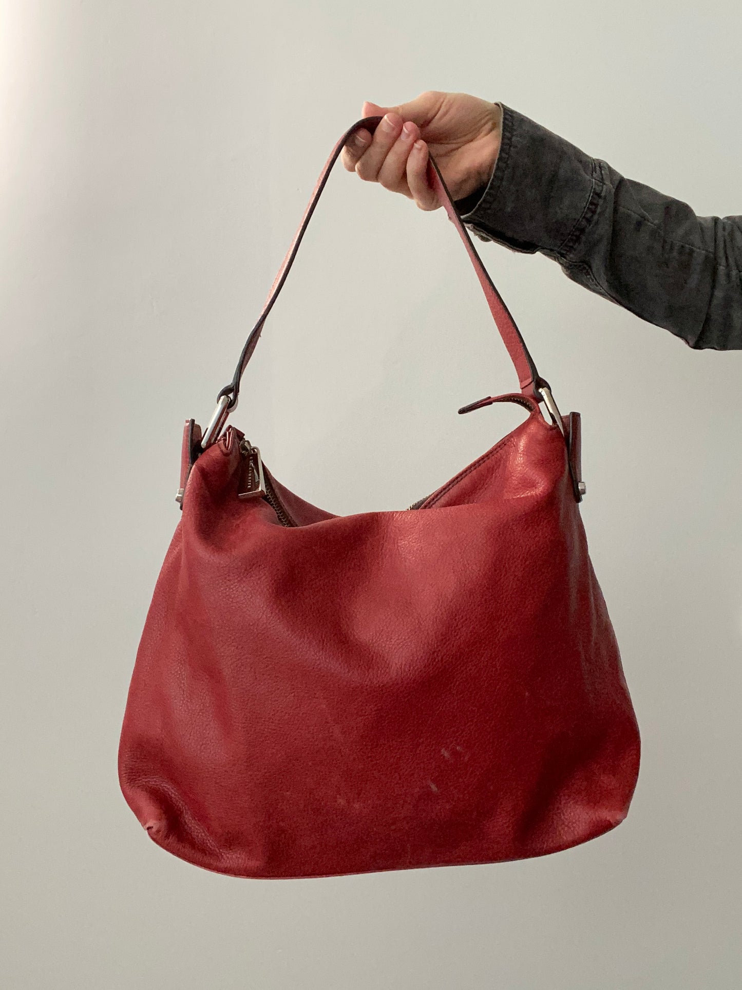 Vintage 00s Red Leather Slouchy Bag - Funky Cat