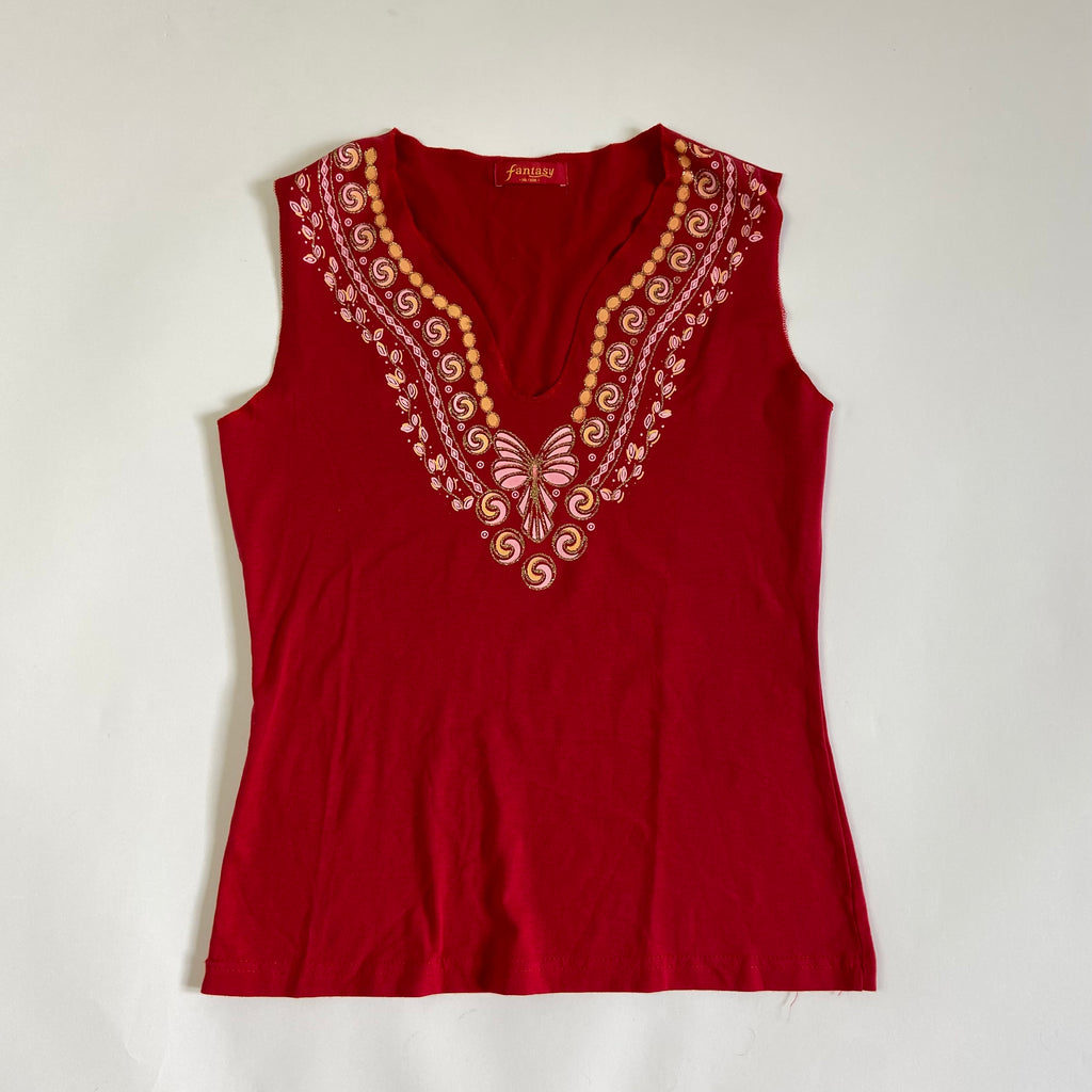 00s Graphic Detail Tank Top - Size L - Funky Cat