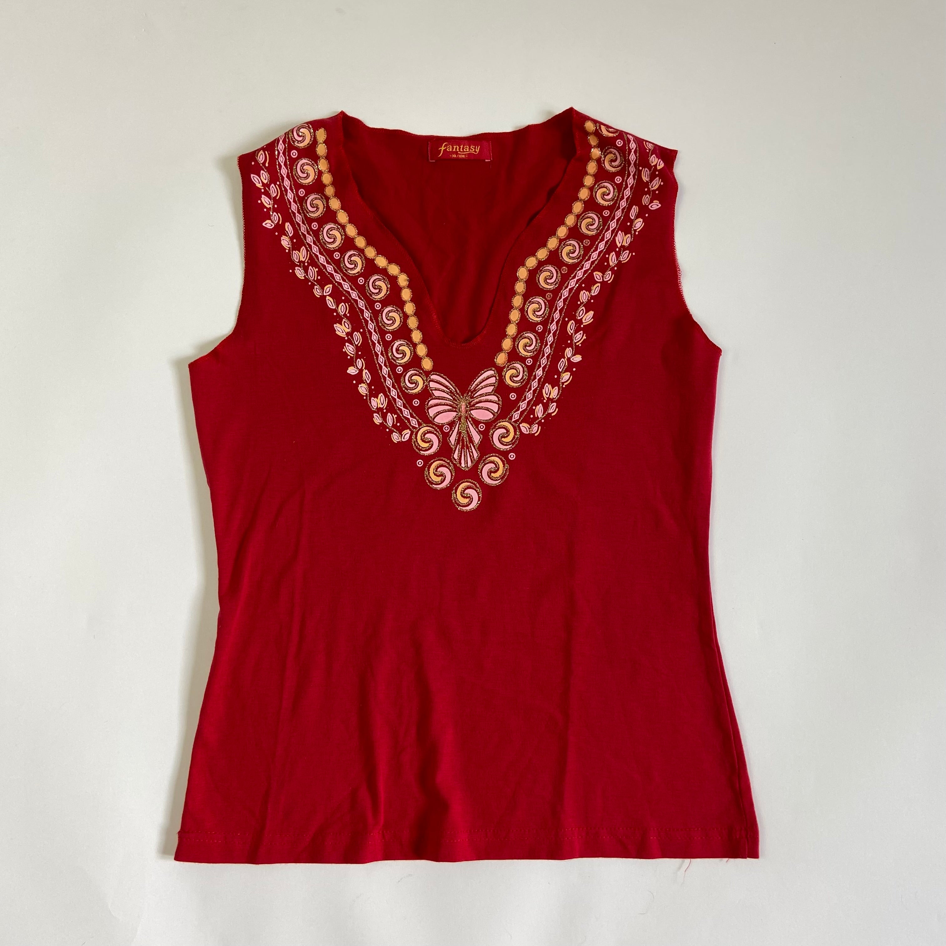00s Graphic Detail Tank Top - Size L - Funky Cat