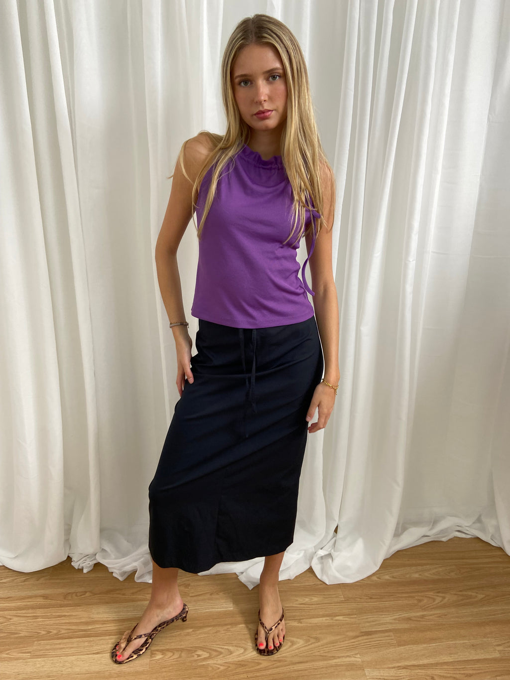 Vintage 00s Black Maxi Skirt - Size UK 6