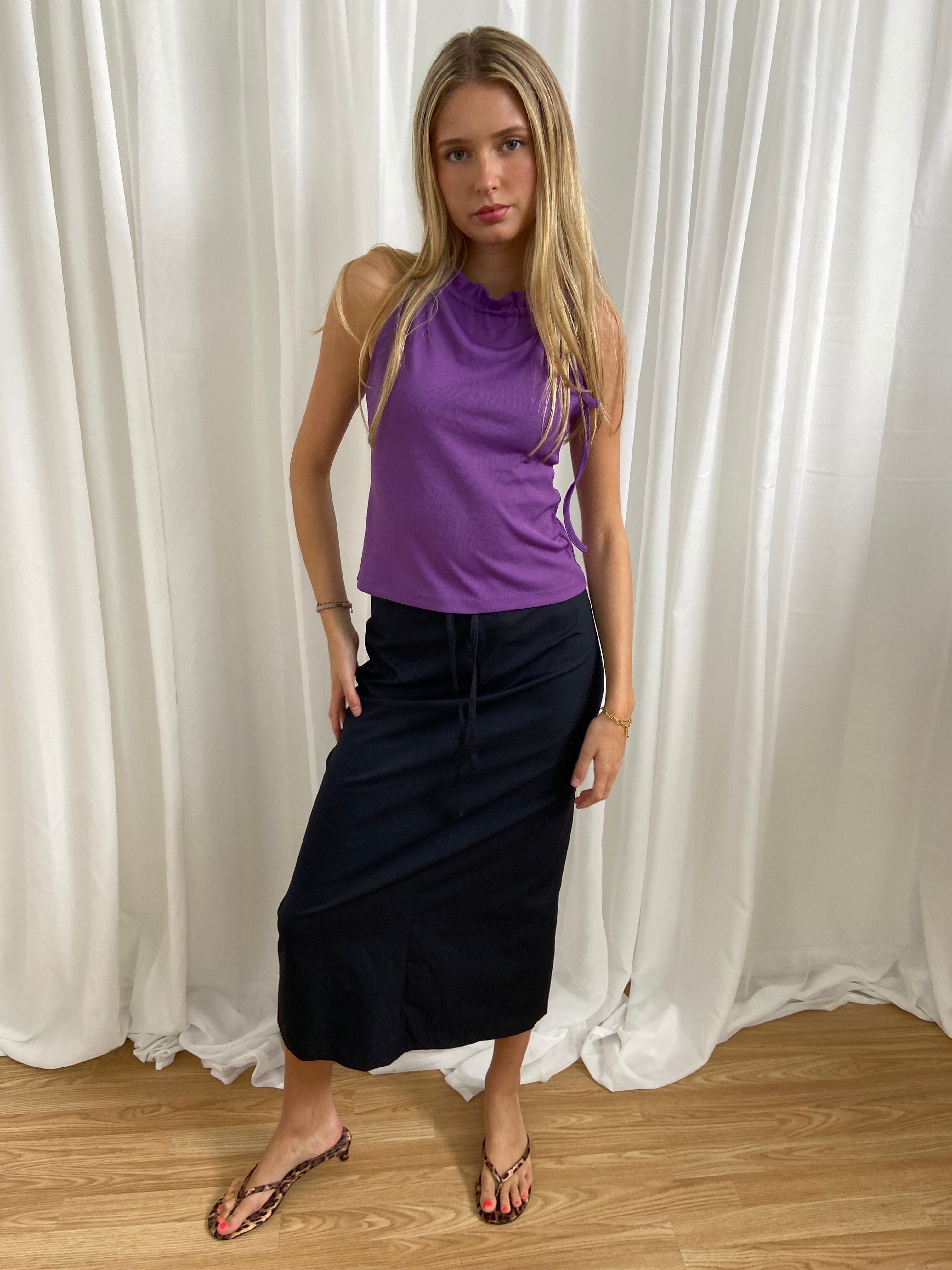 Vintage 00s Black Maxi Skirt - Size UK 6