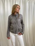 Vintage 00s Grey Leather Jacket - Size L - Funky Cat