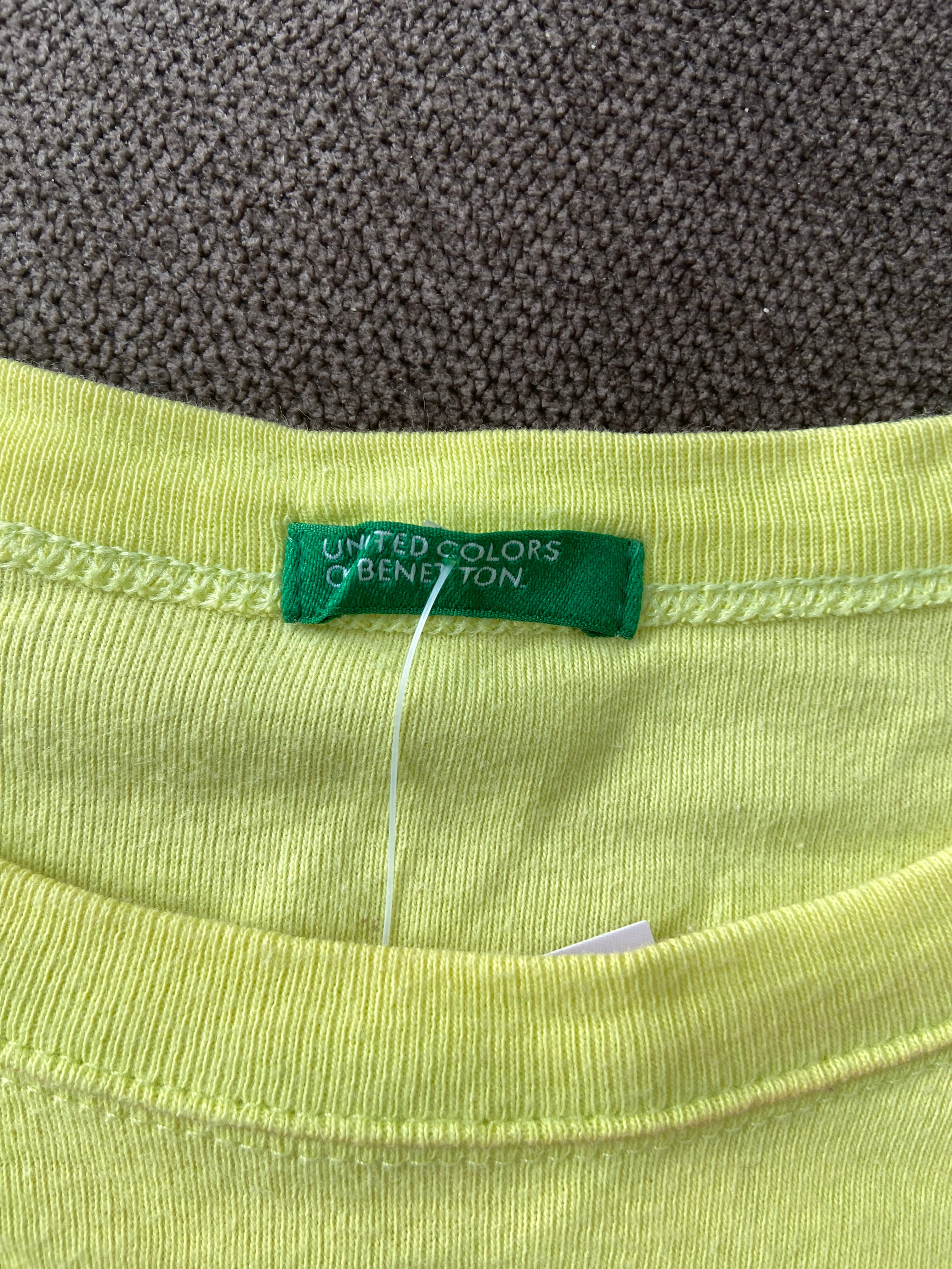 Vintage 00s Neon Yellow Baby Tee - Size S
