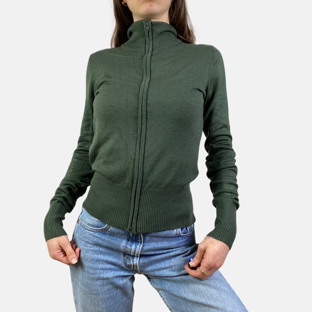 00s Double Zip Jumper - Size XS/S - Funky Cat