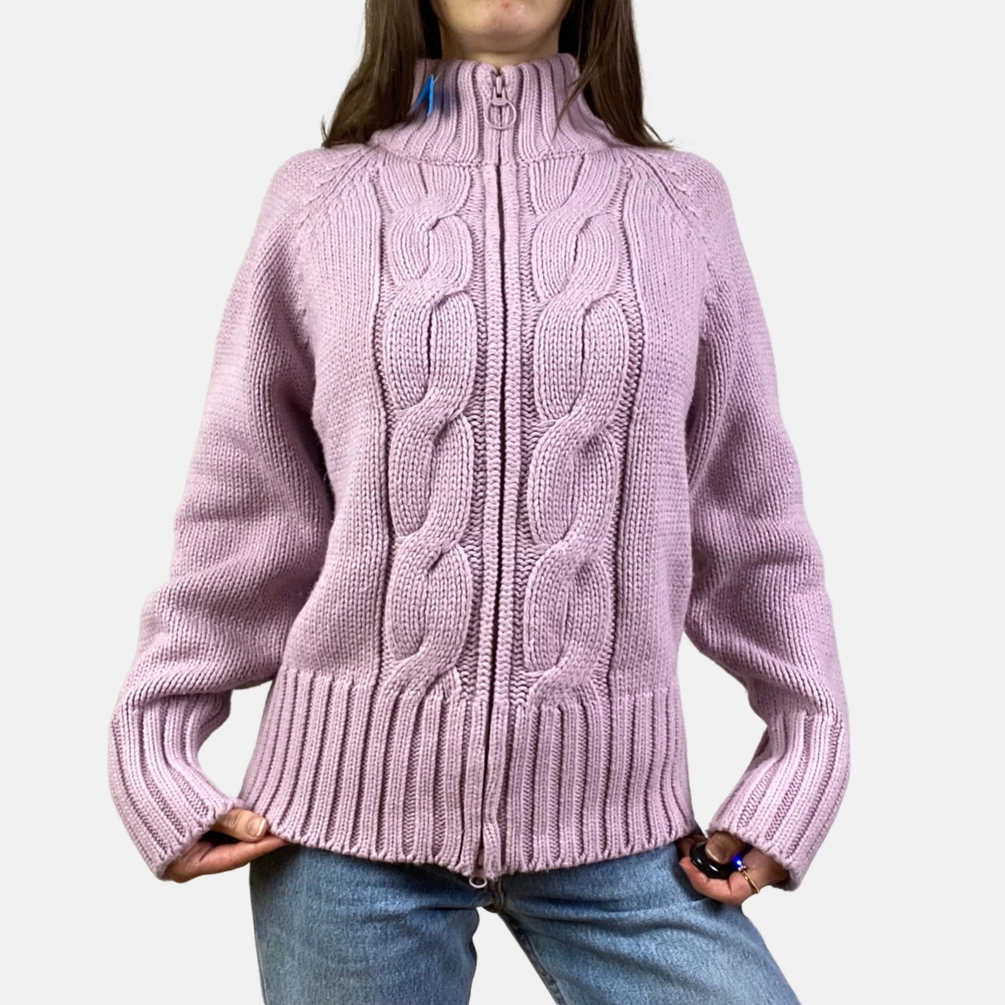 00s Chunky Cable Knit Jumper - Size M