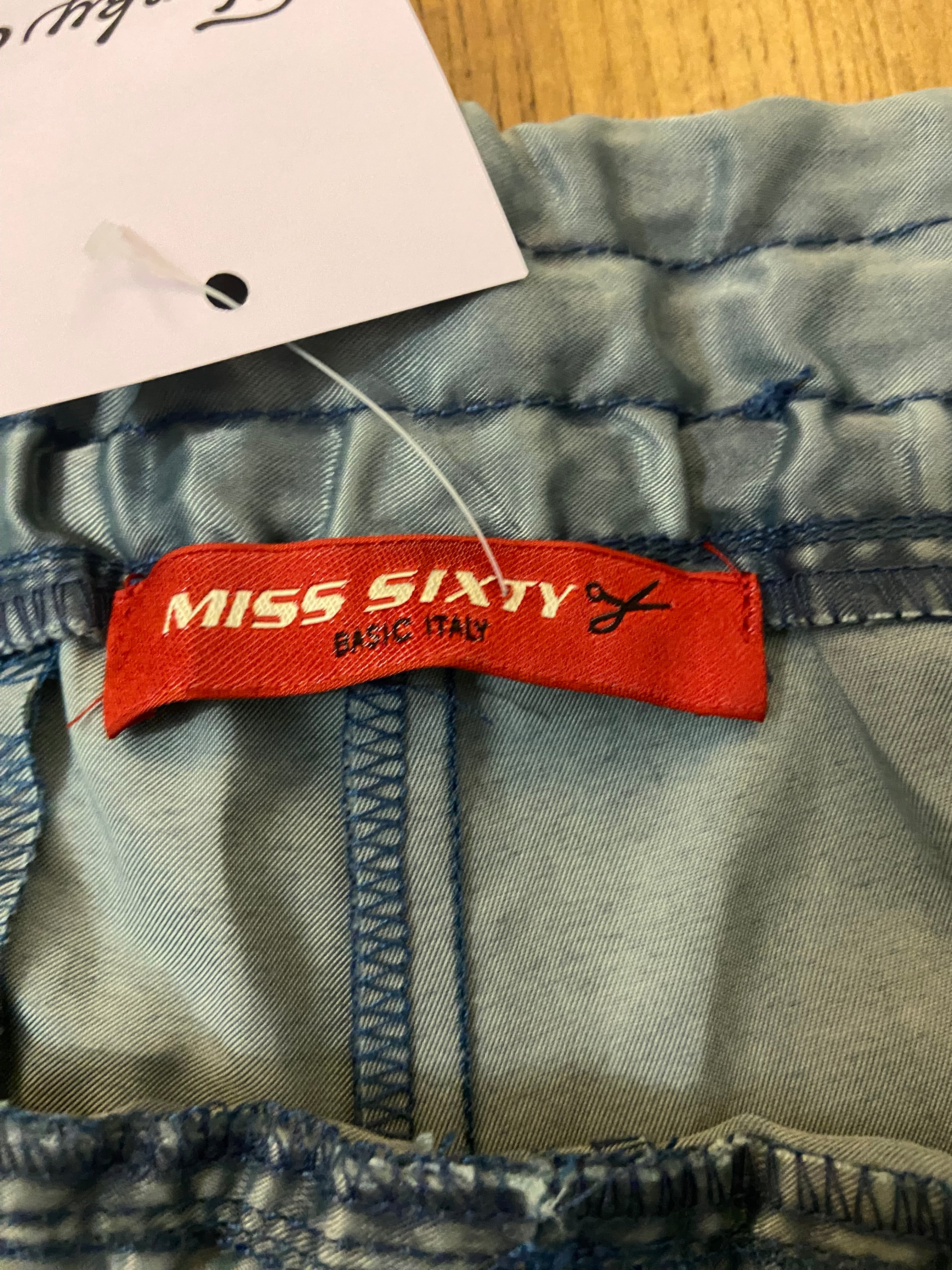 Miss Sixty Metallic Blue Low Rise Pants - Size UK 8/10