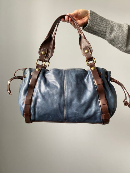 Vintage 00s Leather Ruffled Bag - Funky Cat