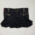 00s Ruffled Mini Skirt With Buckes - Size 6/8 - Funky Cat