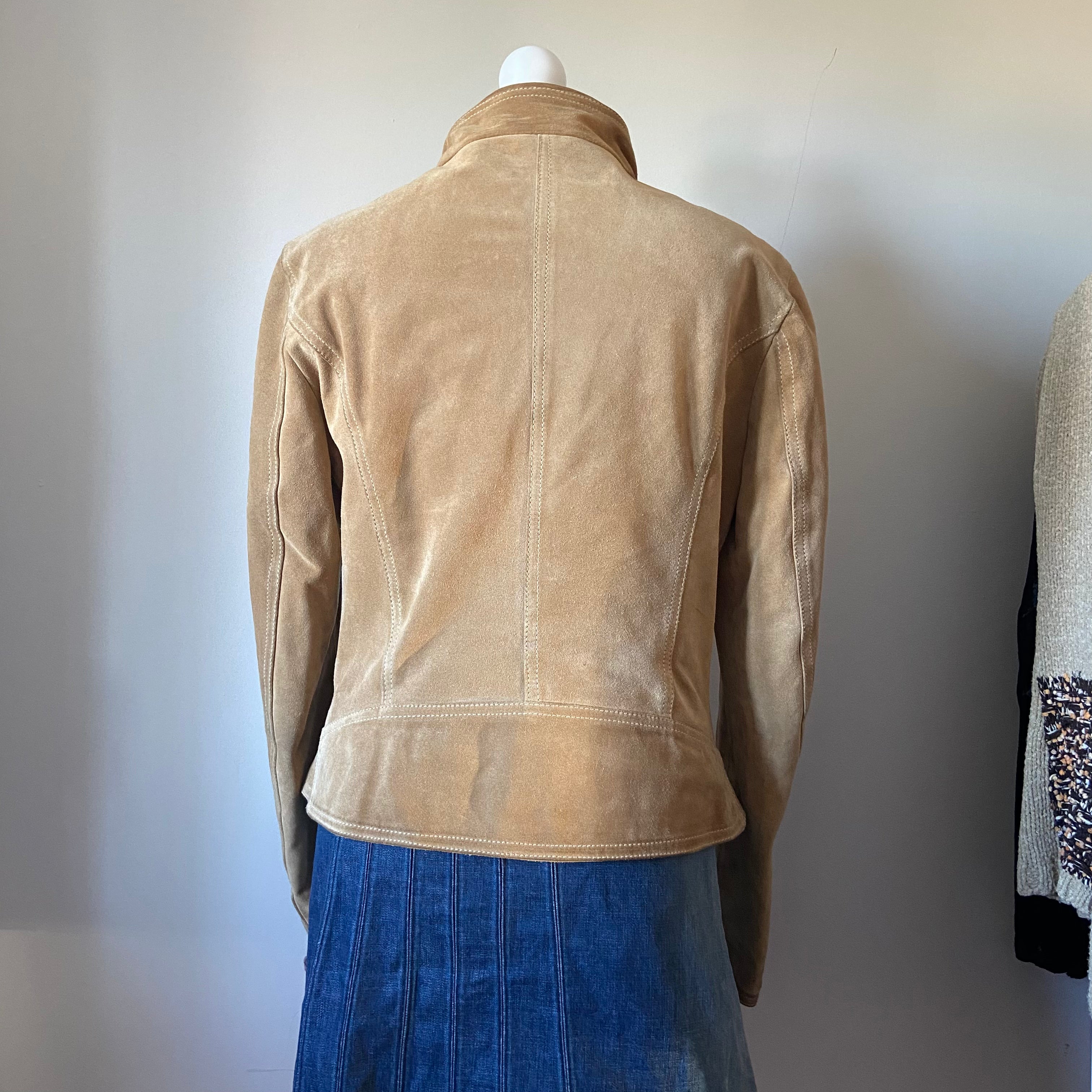 00s Suede Racer Jacket - Size S - Funky Cat