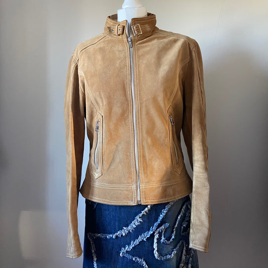 00s Suede Racer Jacket - Size S