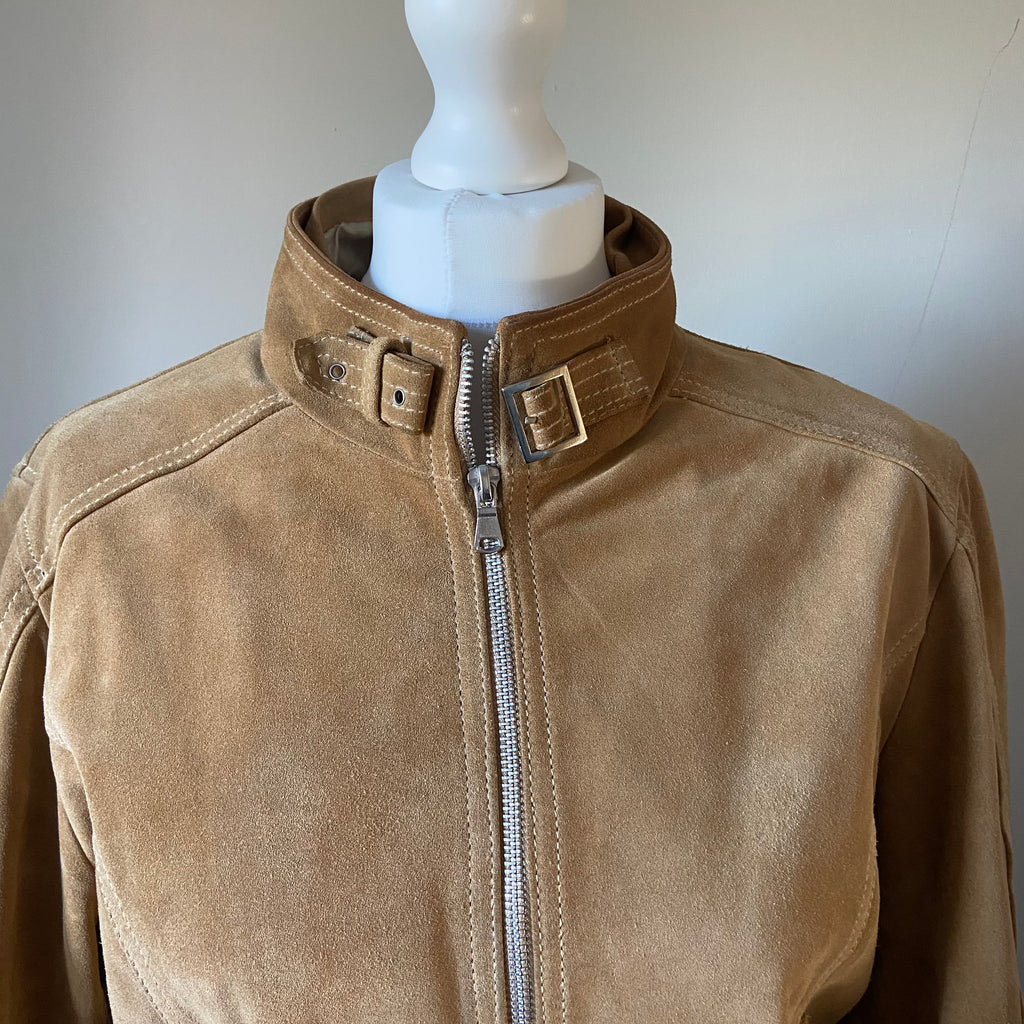 00s Suede Racer Jacket - Size S - Funky Cat