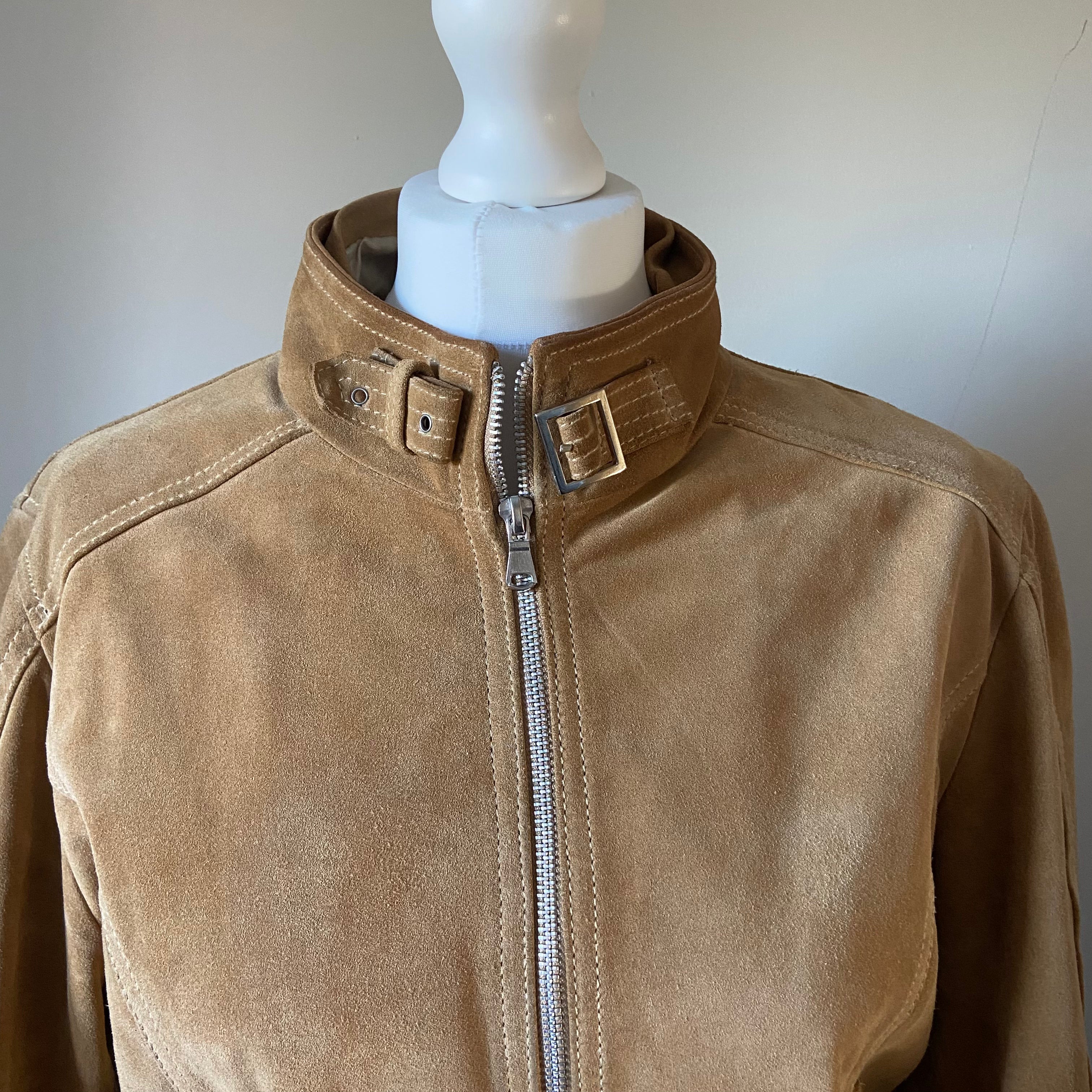 00s Suede Racer Jacket - Size S - Funky Cat