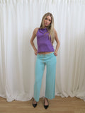 Vintage 00s Italian Designer Wide Leg Trousers - Size 8-10