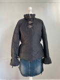 Vintage 00s Buckle Detail Puffer Bomber Jacket - Size M - Funky Cat