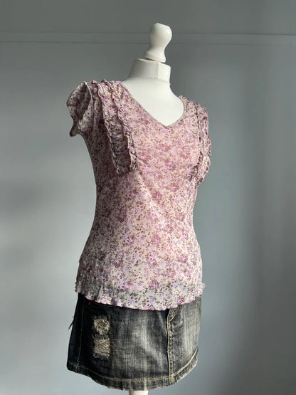 Vintage 00s Fairy Mesh Top - Size M