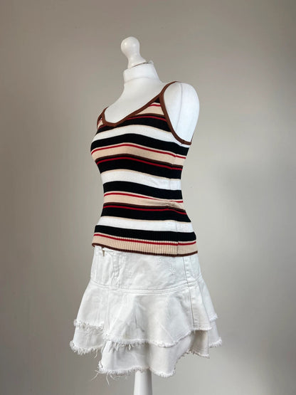 00s Multicoloured Striped Cami - Size S/M