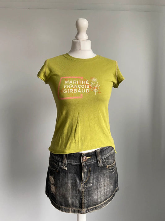 Marithe Francois Girbaud Baby Tee - Size S/M - Funky Cat