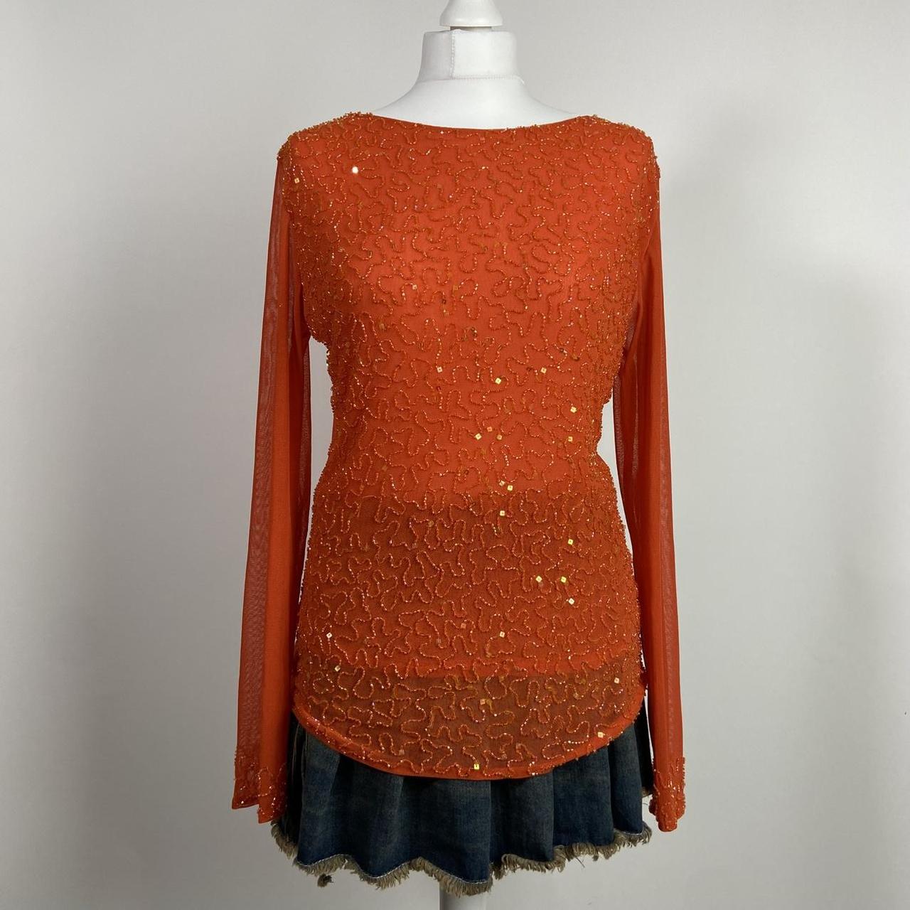 00s Sequin Long Sleeve Top - Size L