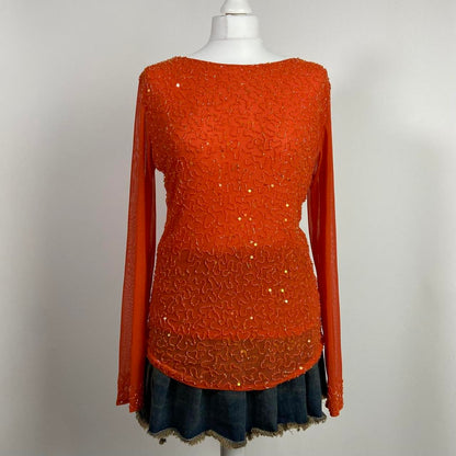 00s Sequin Long Sleeve Top - Size L