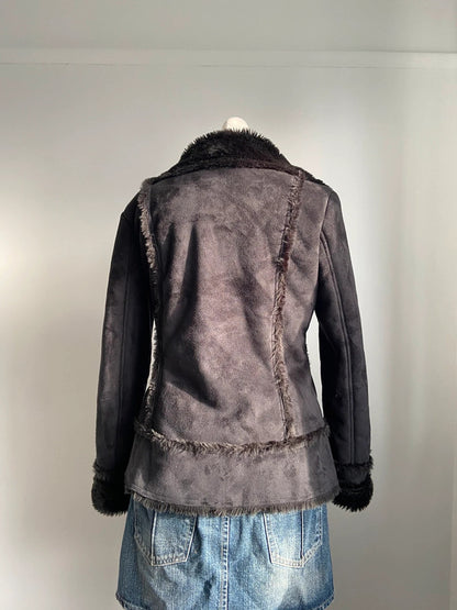 Vintage 00s Faux Fur Afghan Jacket - Size M - Funky Cat