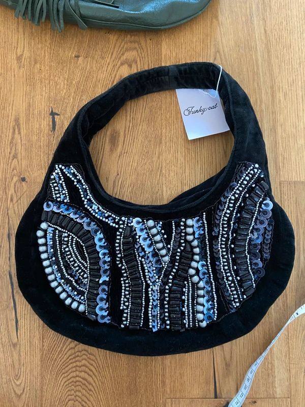 Vintage Whimsical Sequinned Velvet Bag
