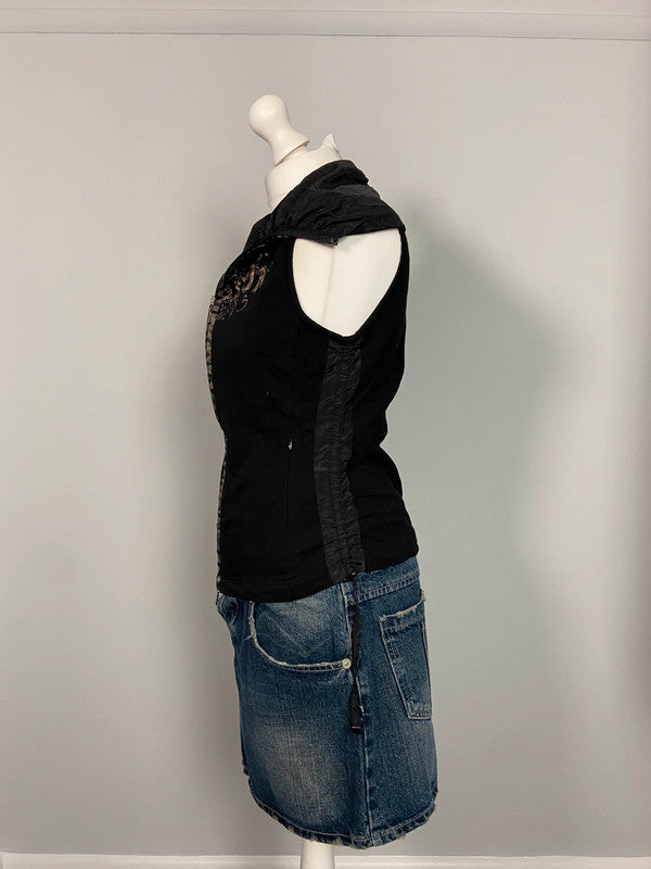 Vintage 00s Zip Up Vest - Size S - Funky Cat