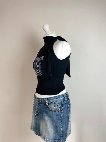 00s Sequin Halter Neck Top - Size XS/S