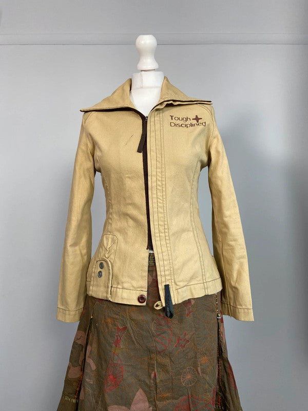 Vintage 00s Zip Up Jacket - Size S - Funky Cat