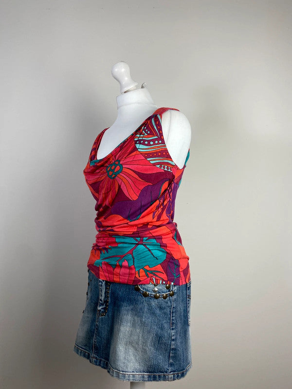 00s Floral Slouchy Vest Top - Size S/M