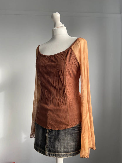 Vintage 00s Whimsical Top - Size M/L - Funky Cat