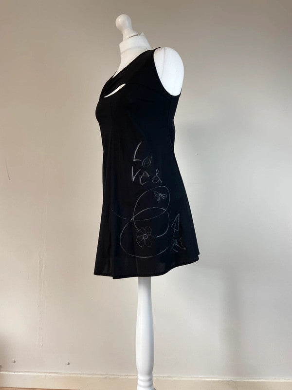 Parisian Cut Out Mini Dress - Size M - Funky Cat