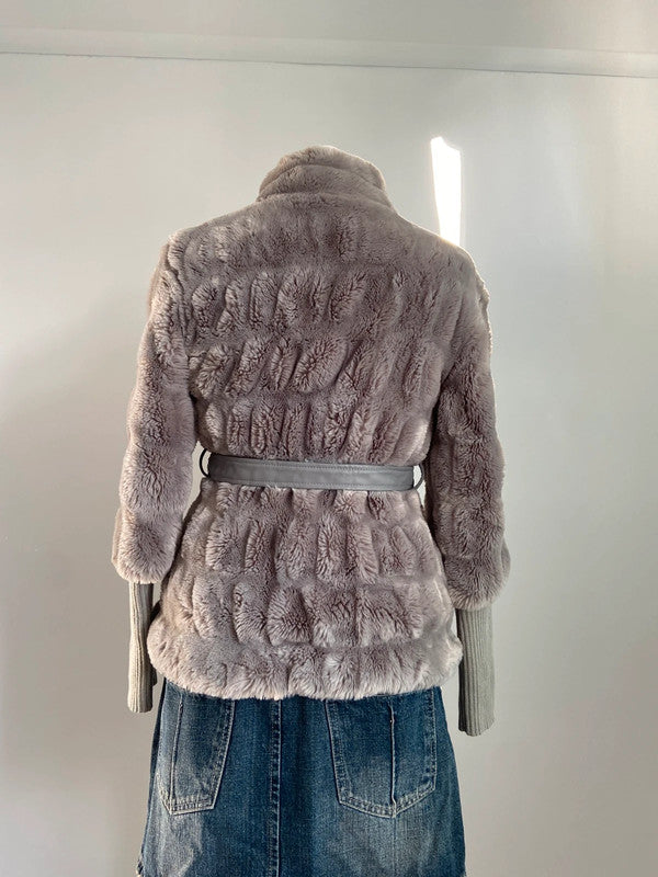 Vintage 00s Faux Fur Jacket - Size XS/S - Funky Cat