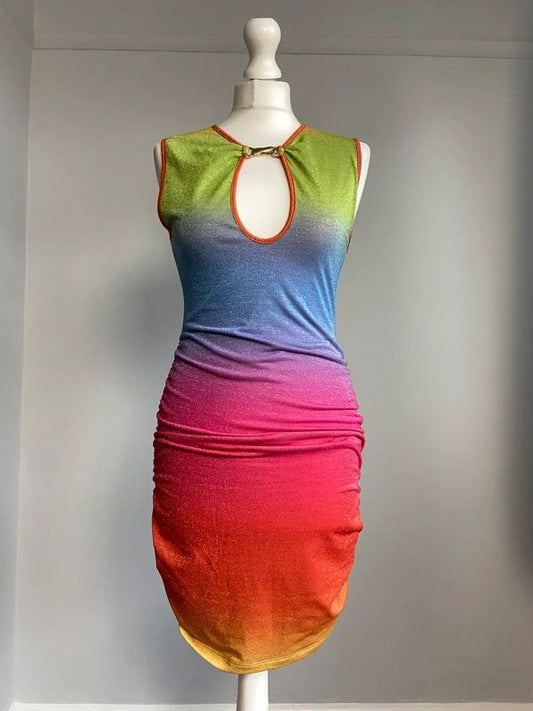 Vintage 00s Cutout Ruched Dress - Size M