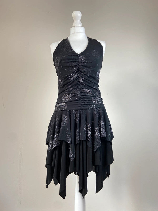 French Archival Ruffled Halter Neck Dress - Size S
