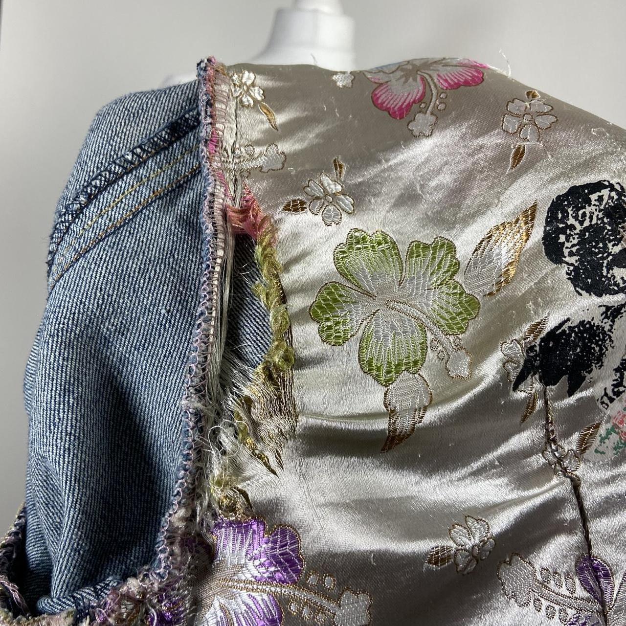 00s Embellished Denim Racer Jacket - Size S - Funky Cat