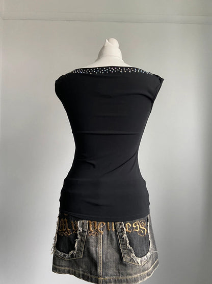 Blumarine Diamanté Slouchy Top - Size S