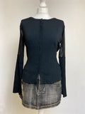 Vintage 00s Mesh Sleeves Cardigan - Size L