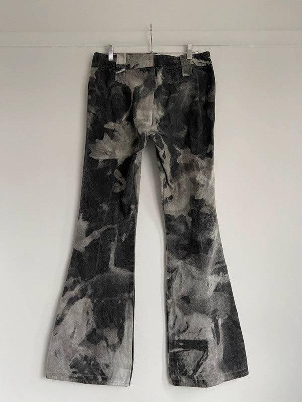Vintage 00s Abstract Print Flared Pants - Waist 32” - Funky Cat