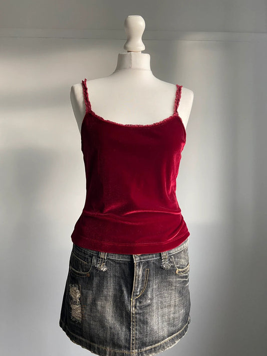 Moschino Velvet Whimsical Cami Top - Size M