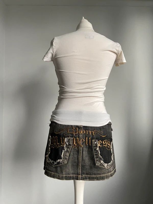 Vintage Armani Rhinestone Baby Tee - Size S - Funky Cat